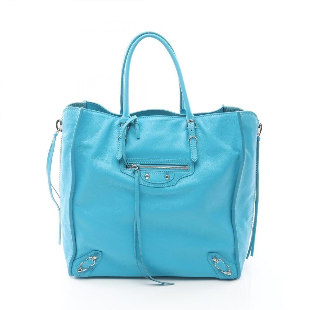 Balenciaga Paper Tote Bag Leather Blue